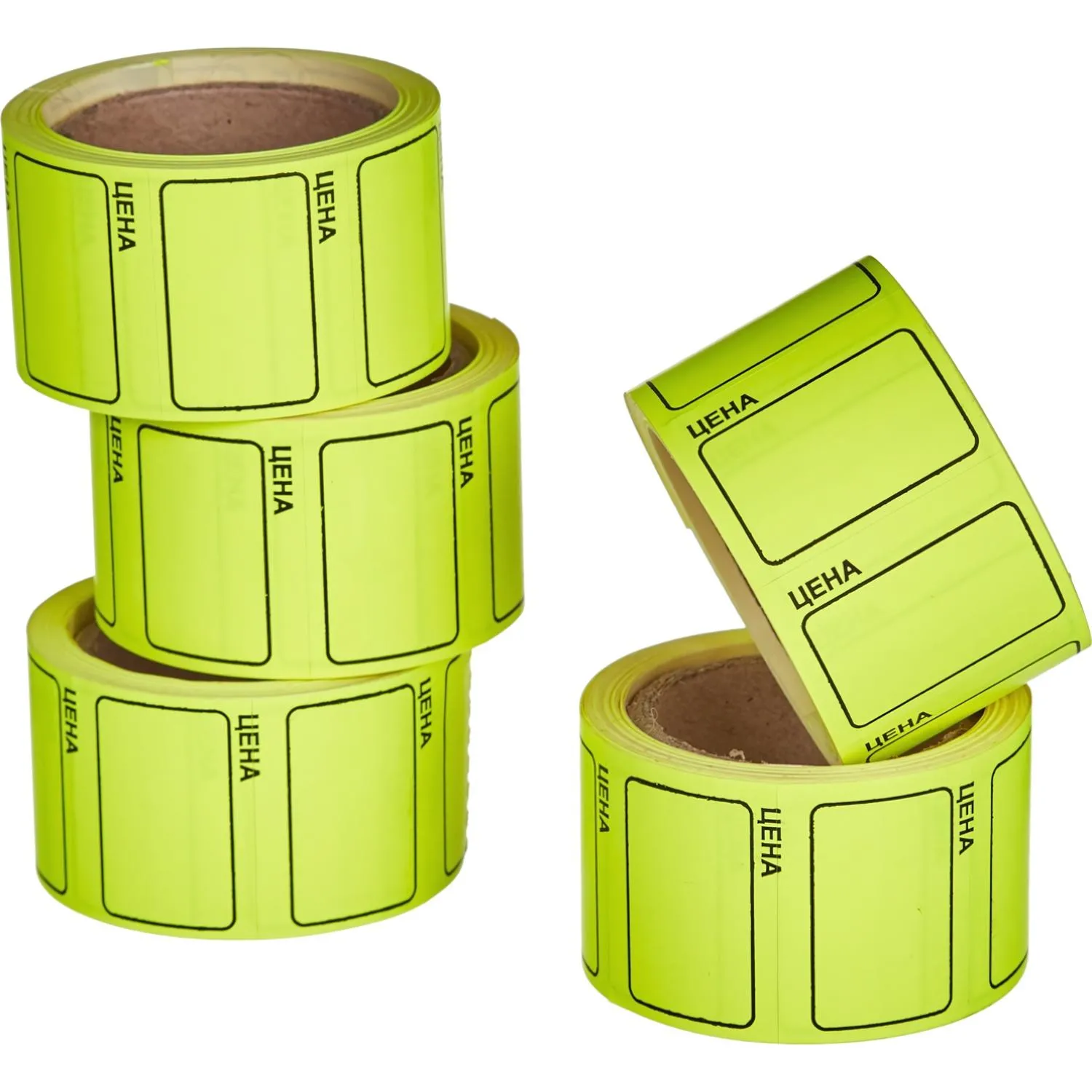 Ценники самоклеящиеся Цена 35x25мм,желтая 250шт/рул, 5 рул/уп Ценники самоклеящиеся Цена 35x25мм,желтая 250шт/рул, 5 рул/уп - фото 4