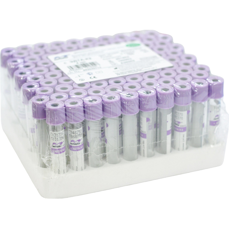 Вакуумные пробирки с ЭДТА-К3. 4мл Improvacuter 100шт/уп - фото 2