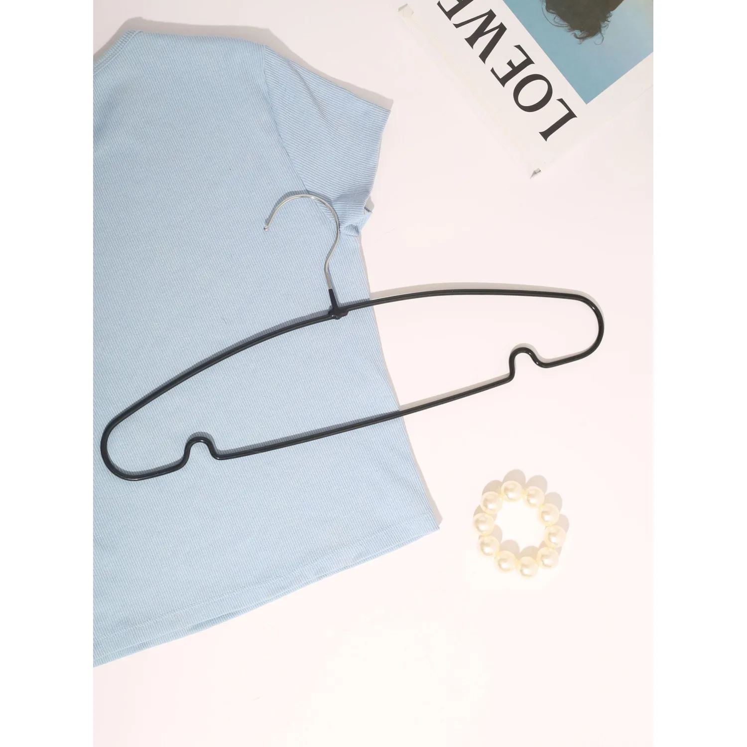 Вешалка-плечики WW_MHP048/MHT001 метал,перек,покр.ПВХ,р44-46 черн УП10шт - фото 4