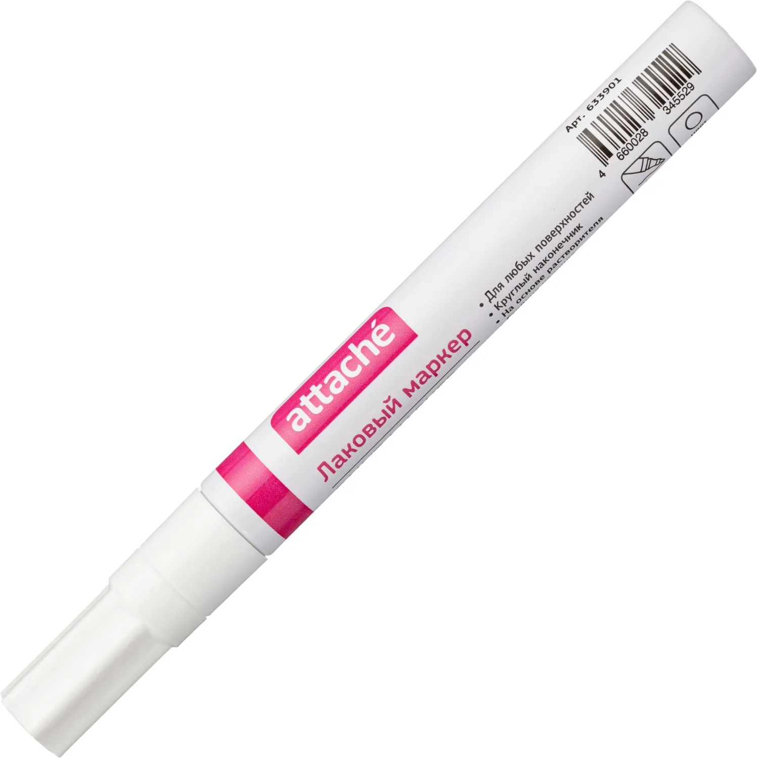 Маркер лаковый Attache 4 мм белый - фото 5
