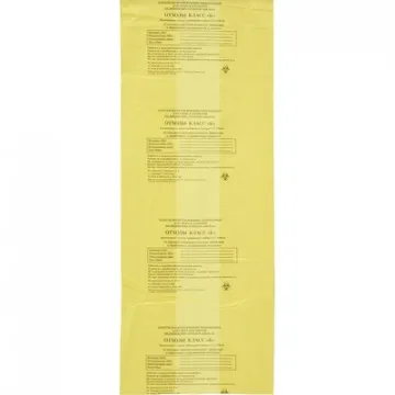Пакет для мед.отходов кл.Б желтый 600х1000х18мкм, 100л, 100 шт/уп, ПТП Киль - фото 1