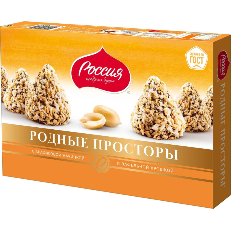 Конфеты Родные просторы с вафельной крошкой125г - фото 4
