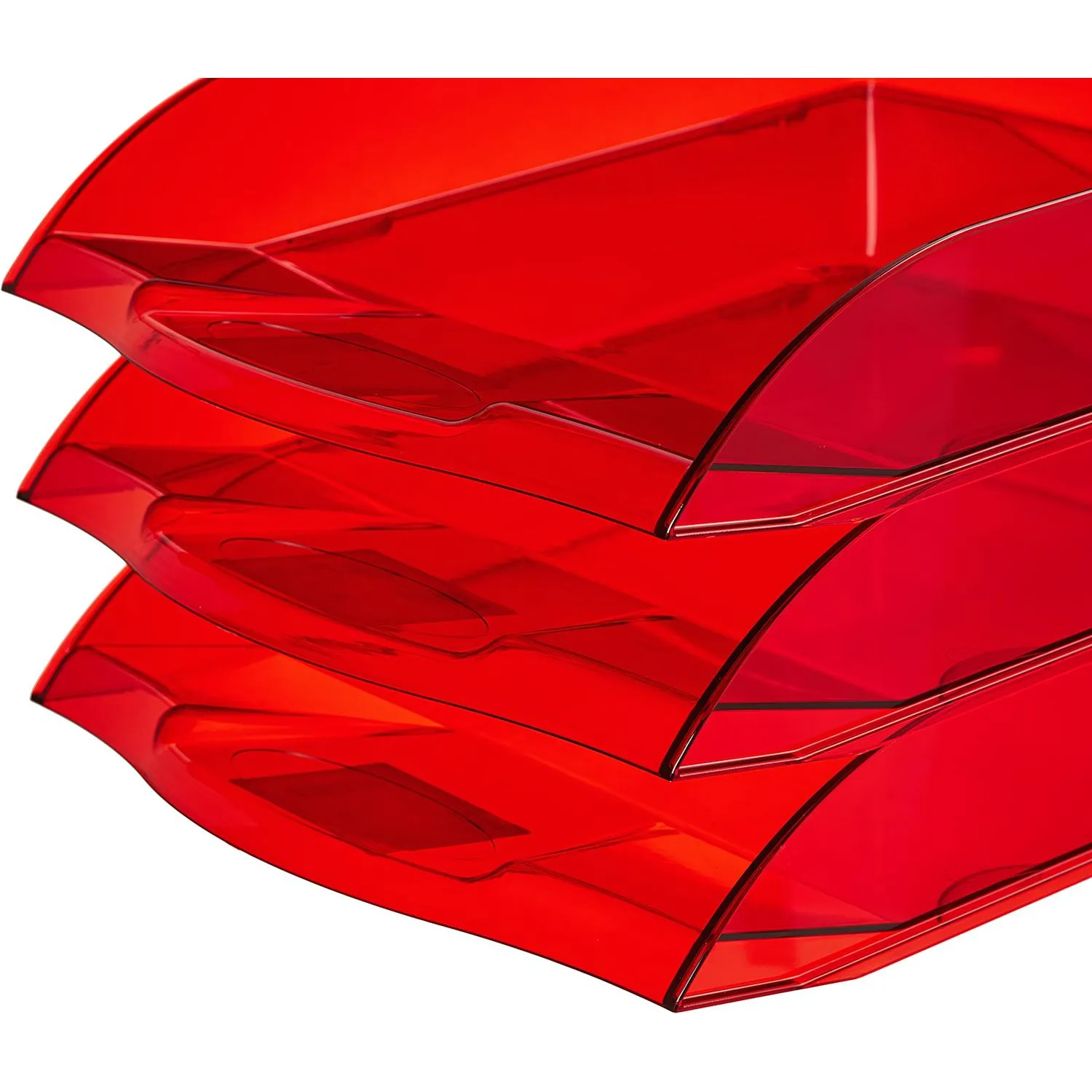 Лоток горизонтальный ATTACHE Яркий Офис 340х250х60 тонированный красный - фото 3