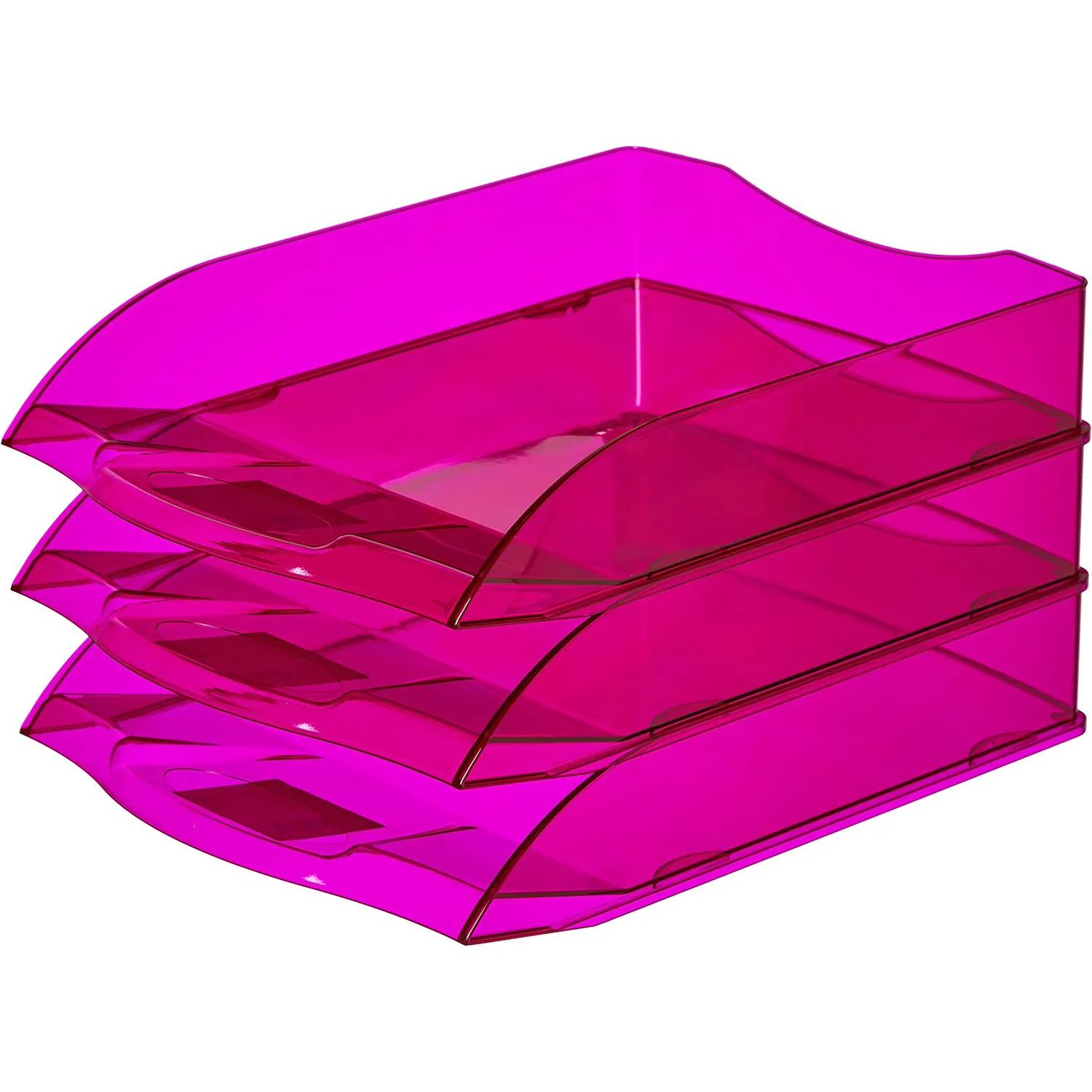 Лоток горизонтальный ATTACHE Яркий Офис 340х250х60 тонированный розовый - фото 4