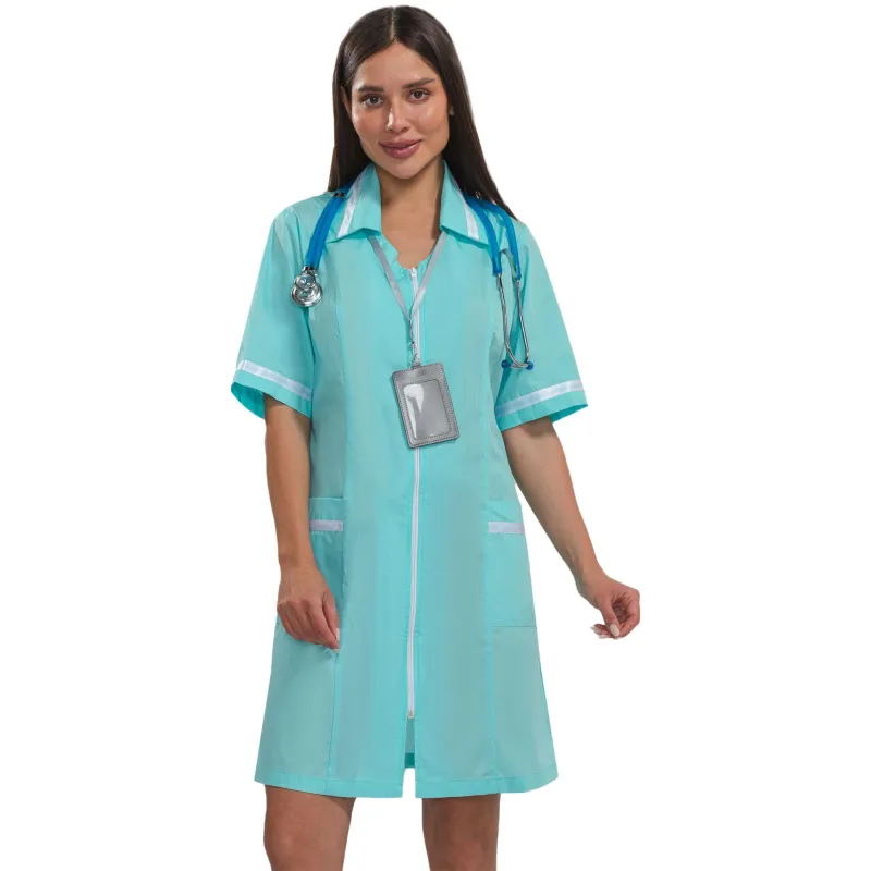 Халат для медицинского персонала м09-ХЛ св. мор.волн (р.56-58) 158-164 - фото 11