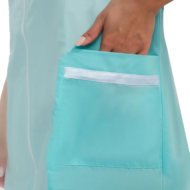 Халат для медицинского персонала м09-ХЛ св. мор.волн (р.56-58) 170-176 - фото 15