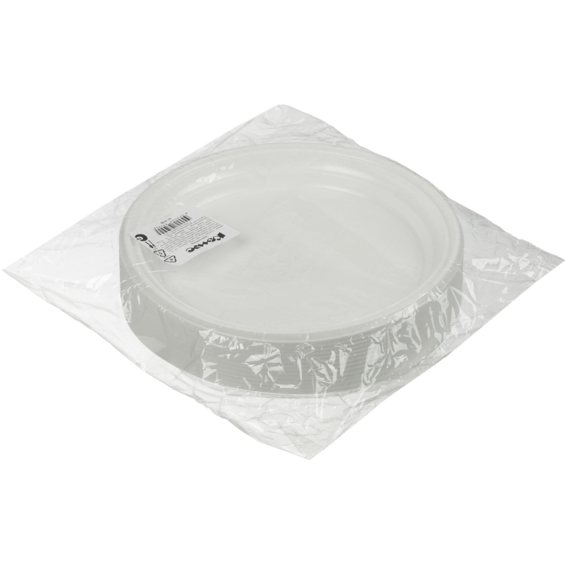 Тарелка одноразовая d-205мм, белая, бюджет, КОМУС ПС 100шт/уп - фото 3