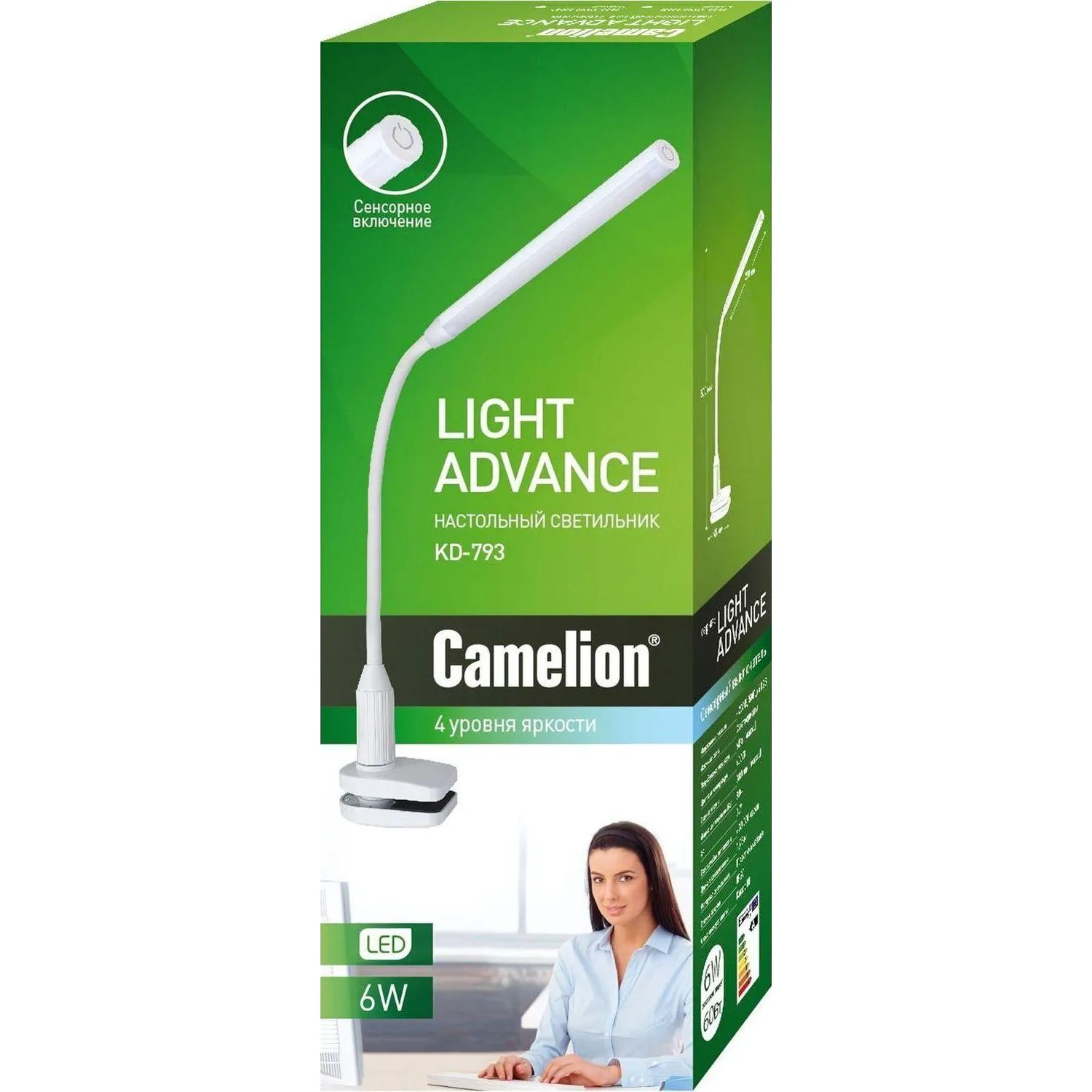 Светильник Camelion KD-793 LED, черн., 4 ур.ярк, с - фото 2