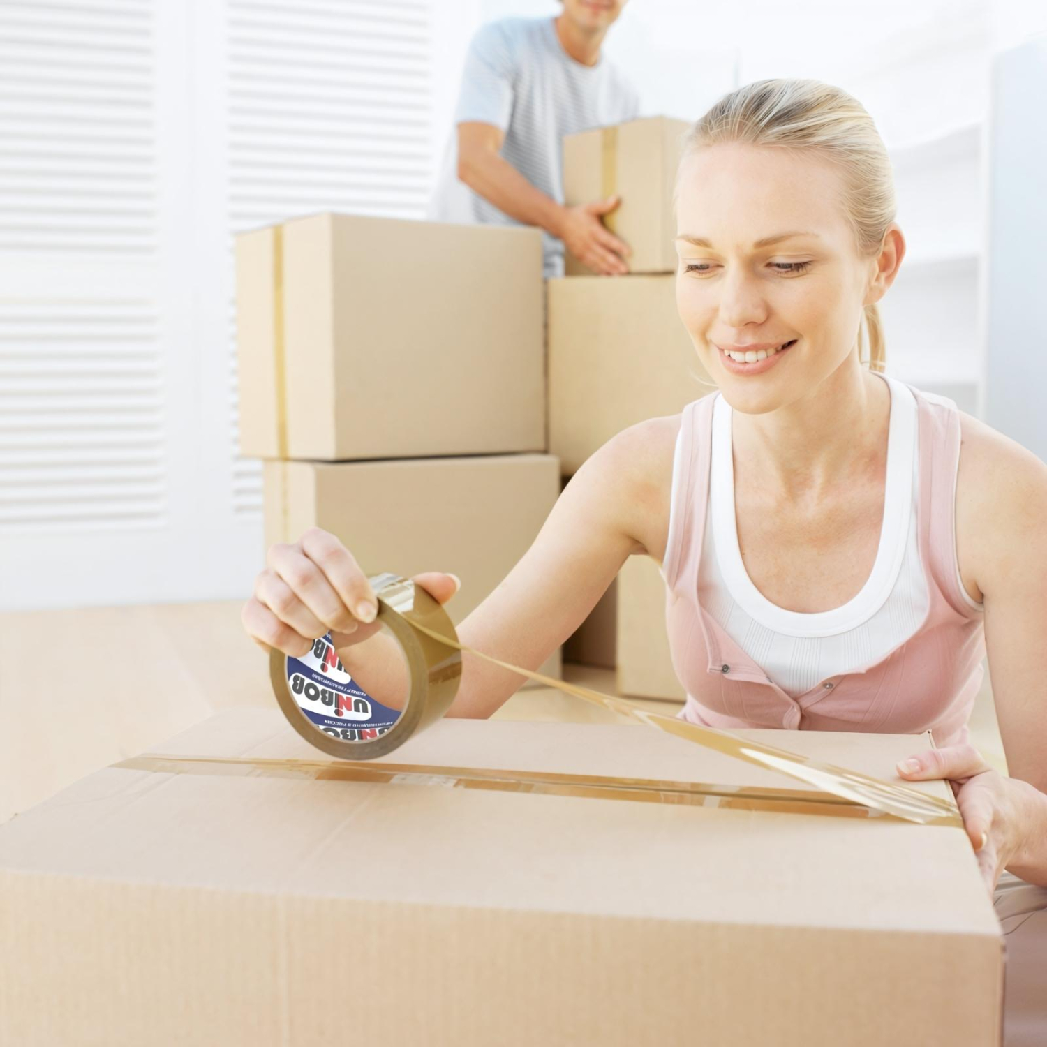 Клейкая лента 48х66х Unibob 400 коричневая - фото 2