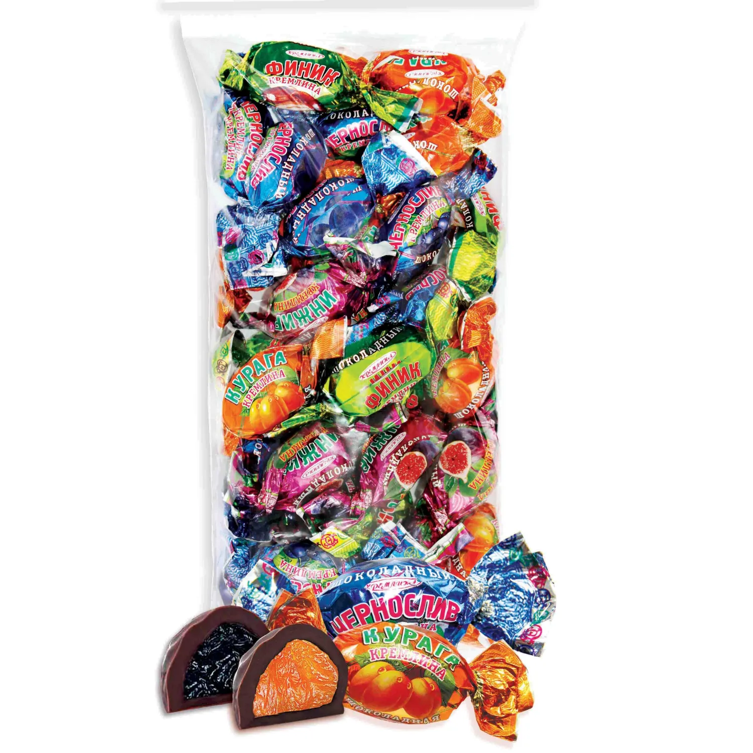 Конфеты шоколадные Кремлина Микс фрукты в шоколадной глазури, 1кг - фото 1