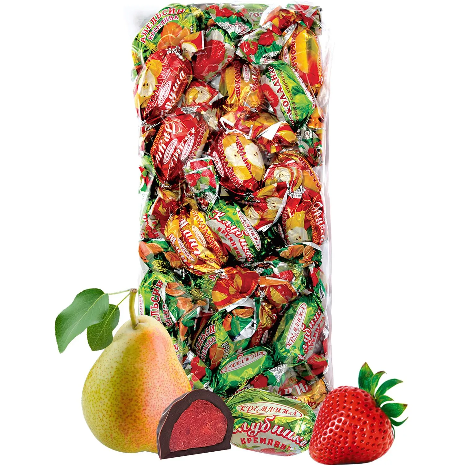 Конфеты шоколадные Кремлина Микс цукаты (клуб.,груша,манго,апельсин), 1кг - фото 1