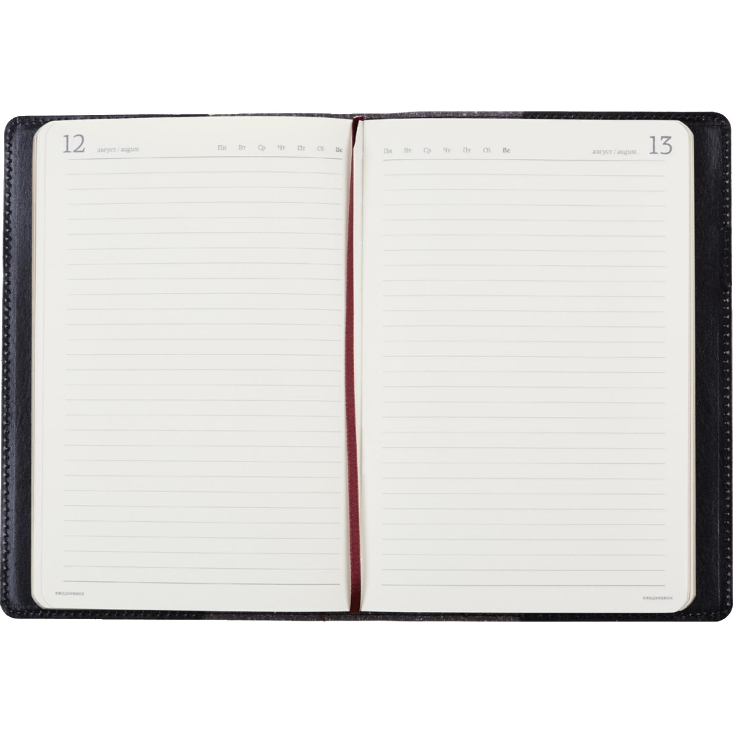 Ежедневник полудатированный черный,кожа,A5,1,208 л.,Br.V.PROFY 3-073/02 - фото 3