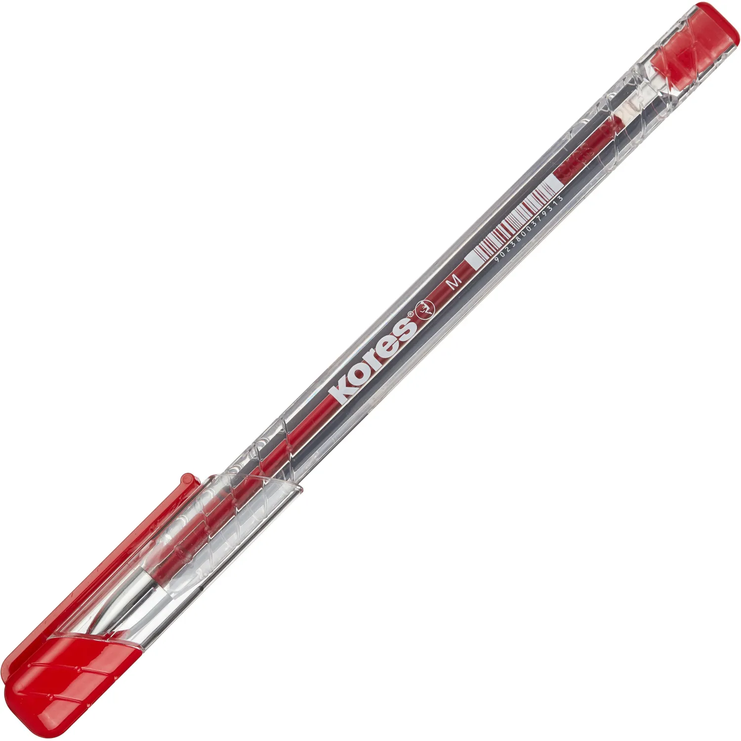 Ручка шариковая неавтомат. KORES К11 неавт M(1мм) масляная, красная - фото 2