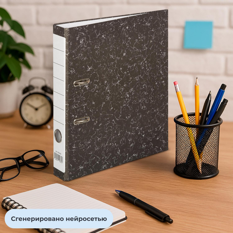 Папка-регистратор Attache Economy без мет.угол_бюдж 50мм ч/б бум/бум,карм.к - фото 12