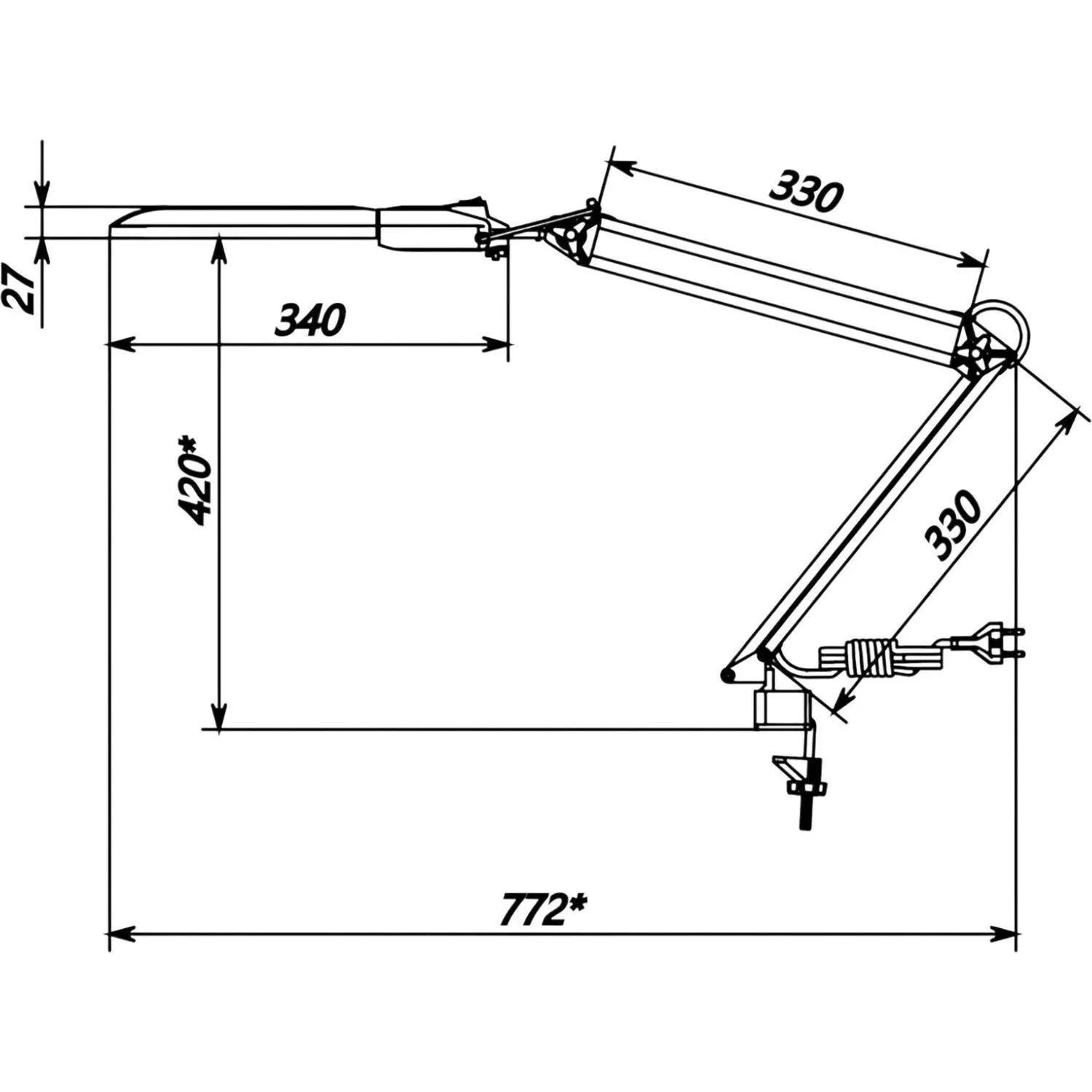 Светильник Трансвит Дельта на струбцине 2G7 11W с АПП МПС черный Светильник Трансвит Дельта на струбцине 2G7 11W с АПП МПС черный - фото 4