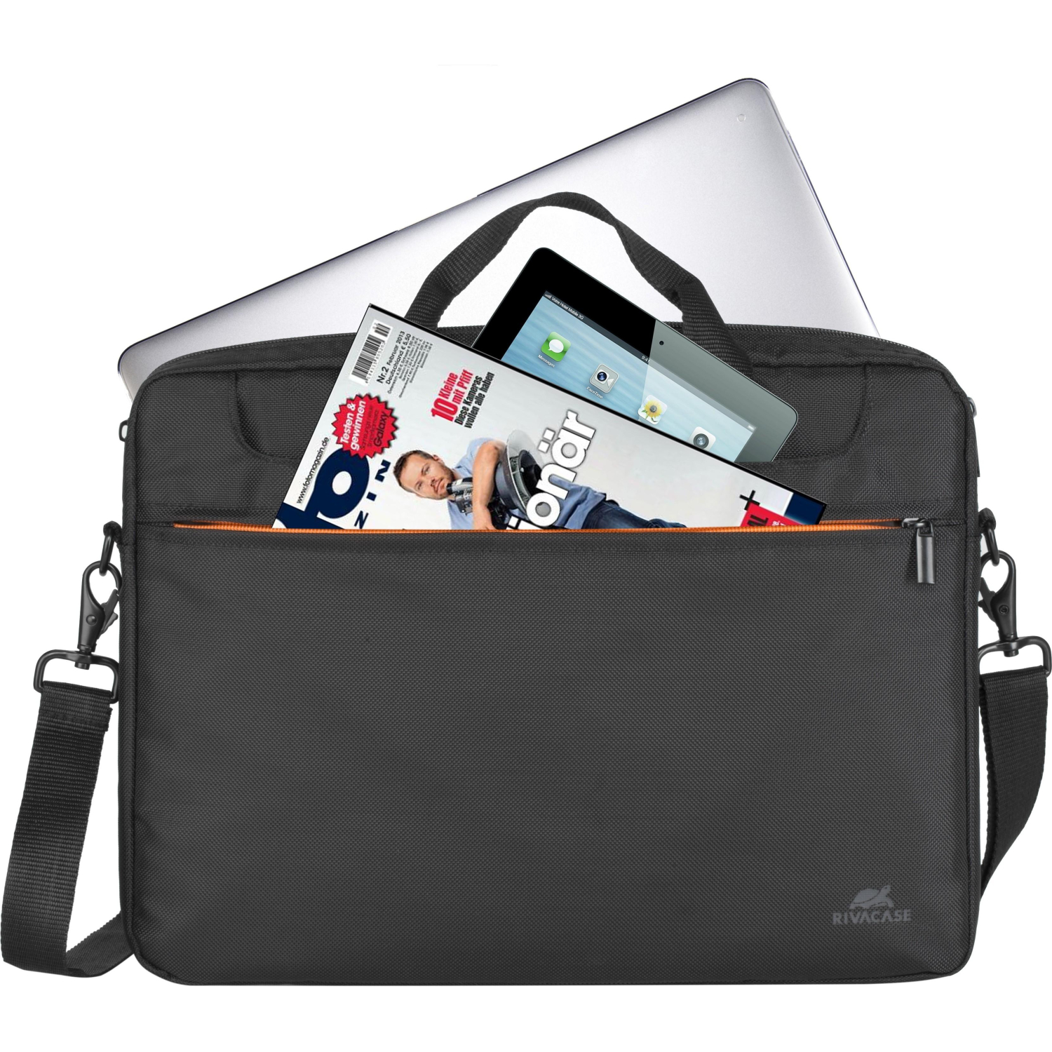 Сумка для ноутбука 15.6, RivaCase Regent, черная, 8033 Black - фото 2