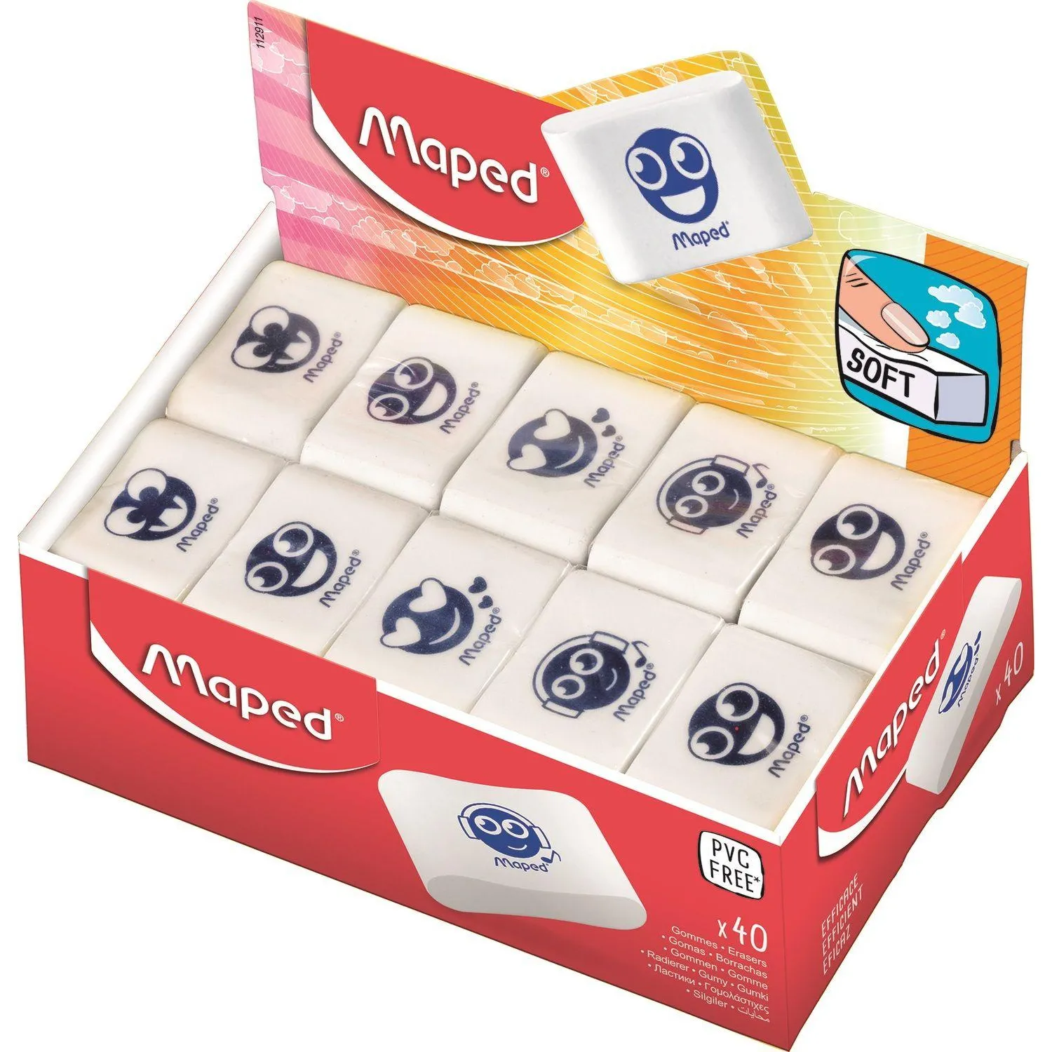 Ластик Maped ESSENTIALS SOFT каучук,мягкий,смайлы ассорти,112911 - фото 7