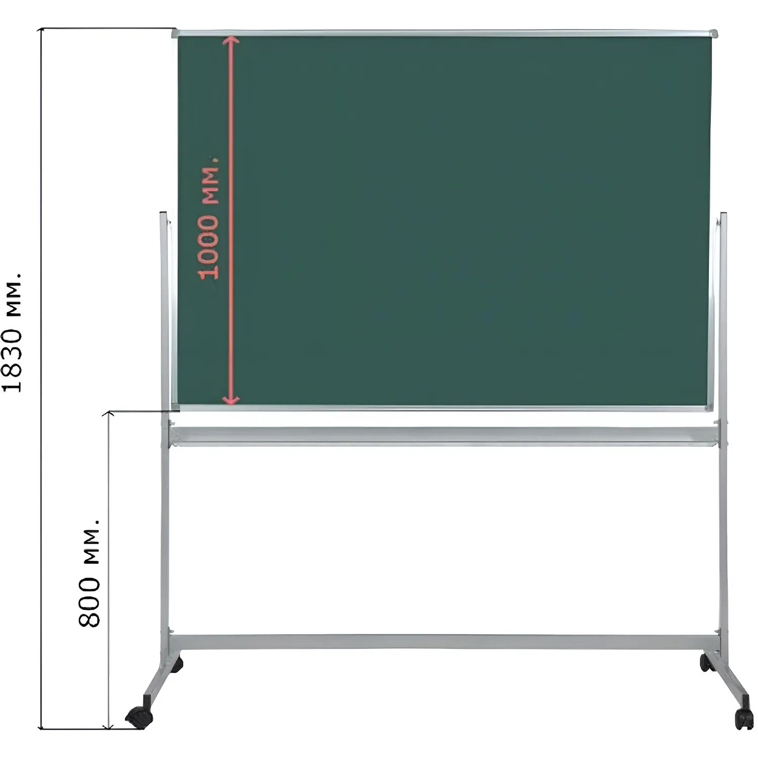 Доска меловая магнитная зеленая Attache Twist 100х150 вращ.мобильн РФ-Корея - фото 3