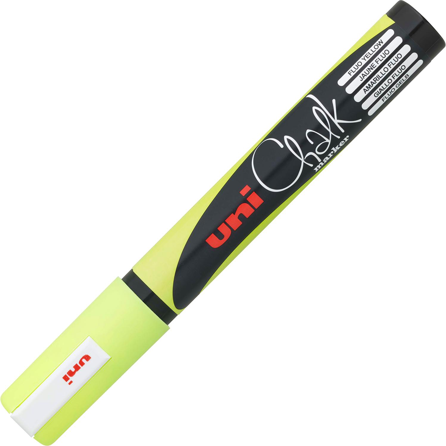 Маркер меловой UNI PWE-5M, флуоресцентно-жёлтый, 1.8-2.5 мм. - фото 2