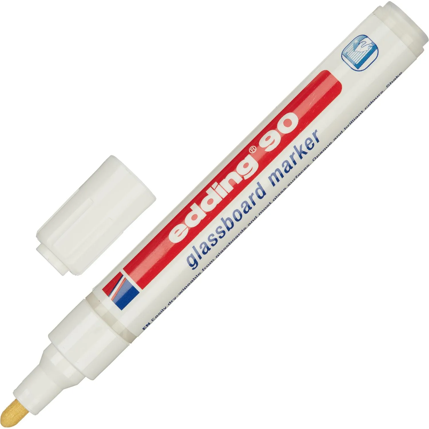 Маркер для стеклянных досок EDDING E-90/049 белый 2-3 мм круг. наконечник - фото 1