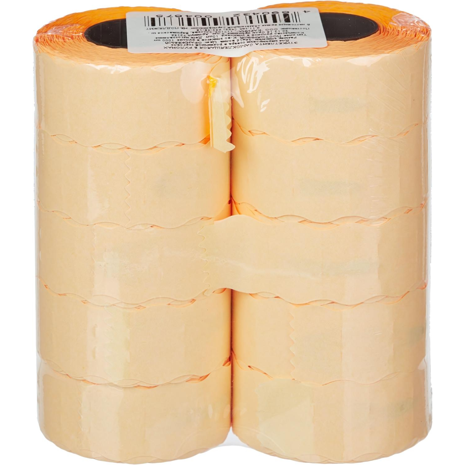 Этикет-лента 26х16 оранж волна 1000шт/рул 10рул/уп - фото 3