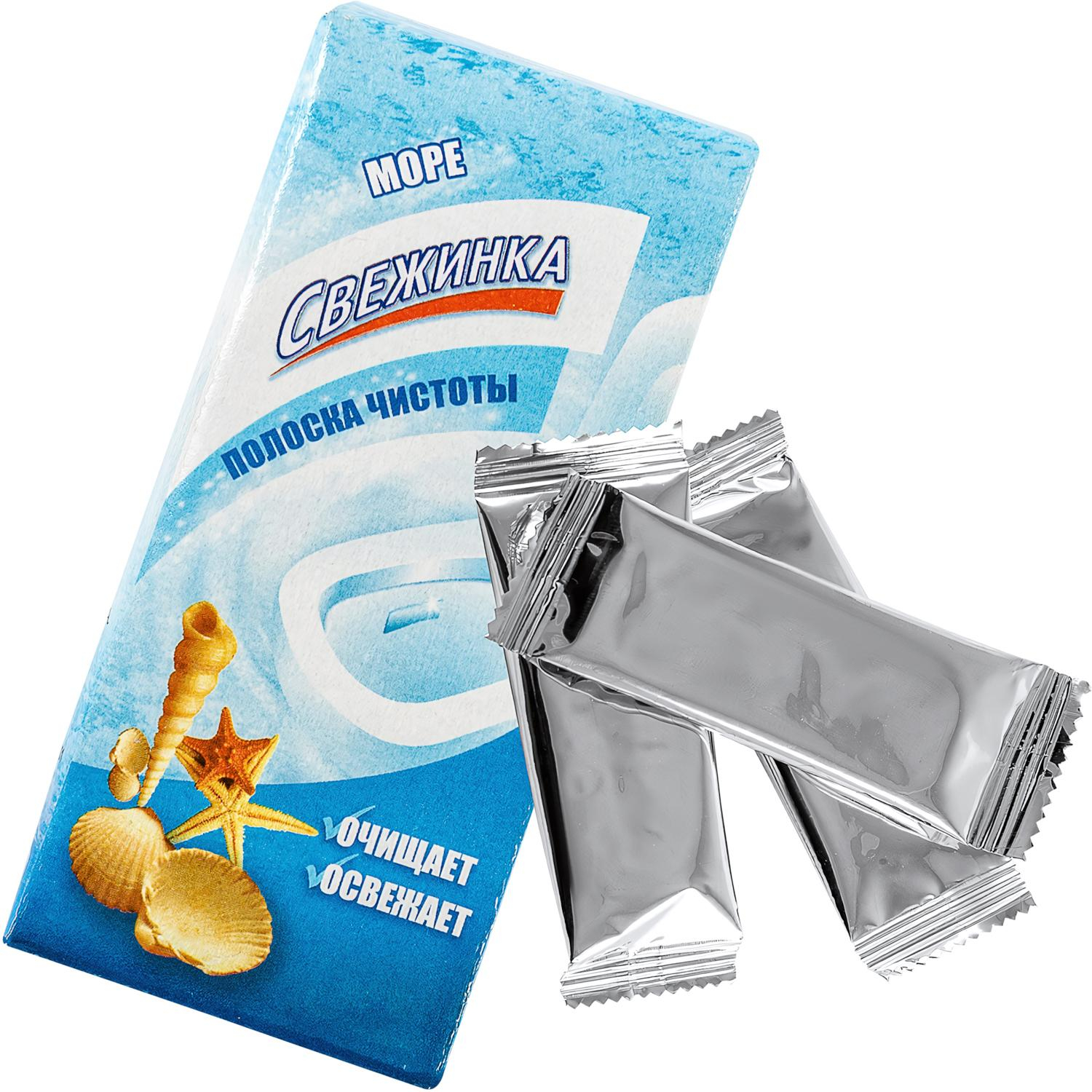 Стикер для унитаза Полоска чистоты д/унит. Свежинка море (3штх10г)/уп Стикер для унитаза Полоска чистоты д/унит. Свежинка море (3штх10г)/уп - фото 2