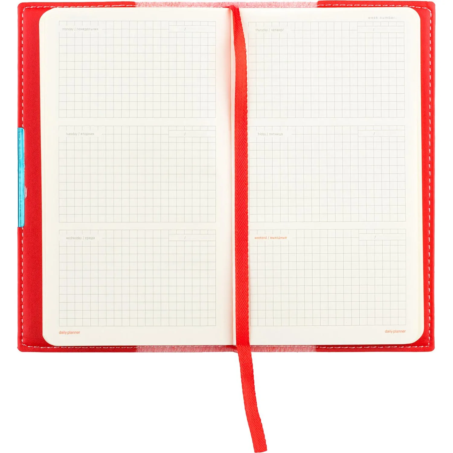 Еженедельник недатированный красный А6  METROPOL, 3-492/02 Еженедельник недатированный красный А6  METROPOL, 3-492/02 - фото 2