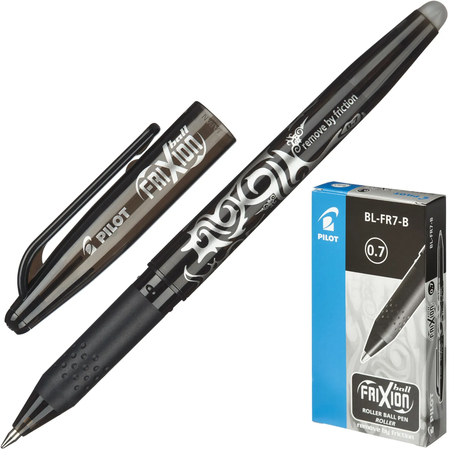 Ручка гелевая PILOT BL-FR7 Frixion резин.манжет черный 0,35мм Япония - фото 2