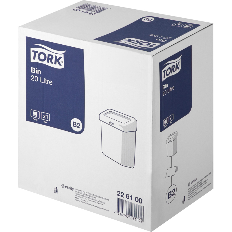 Контейнер для мусора, 20 л, TORK (Система B2), белый, 43х32,2х 20,5 см, без крышки, 226100 - фото 8