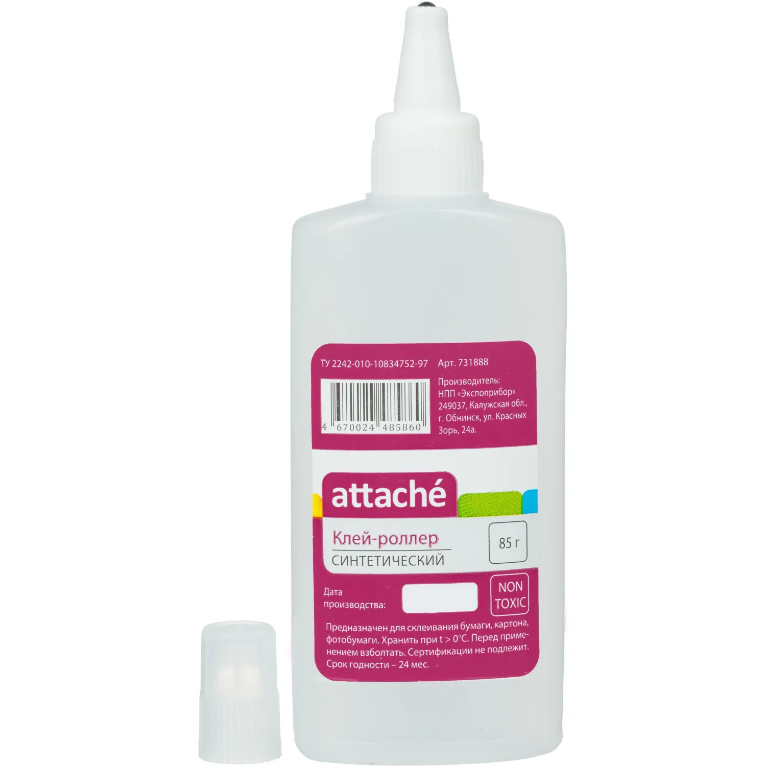 Клей канцелярский Attache 85 мл, синтетический, металлический роллер - фото 3