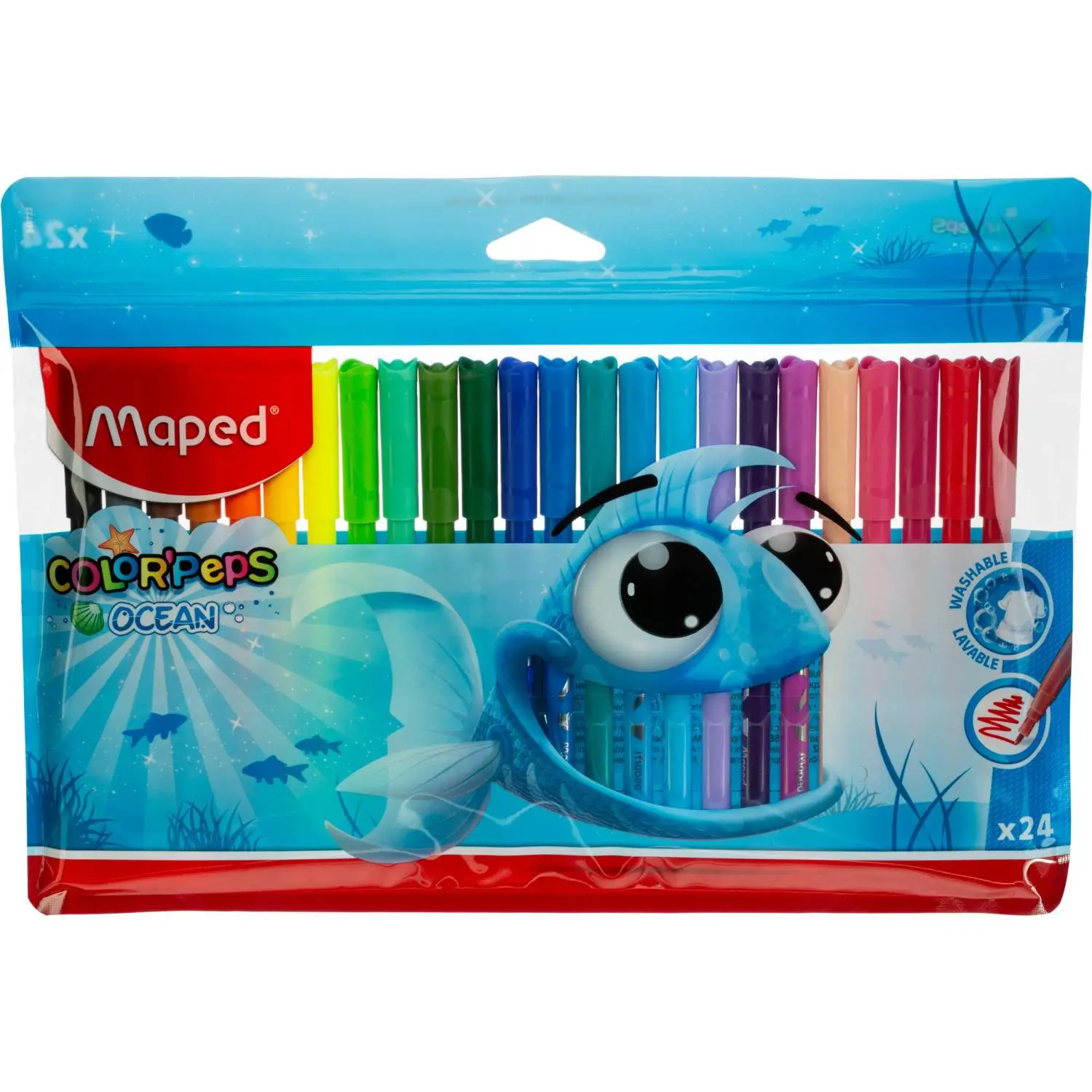 Фломастеры Maped COLOR'PEPS OCEAN,супер-смываемые,24цв/наб,845722 - фото 1