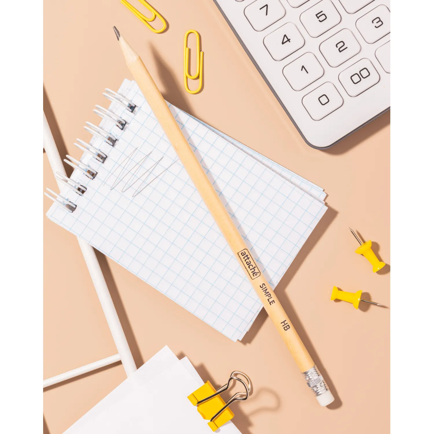 Карандаш чернографитный Attache кругл. HB, натур.дерево, заточ., с ласт. - фото 6