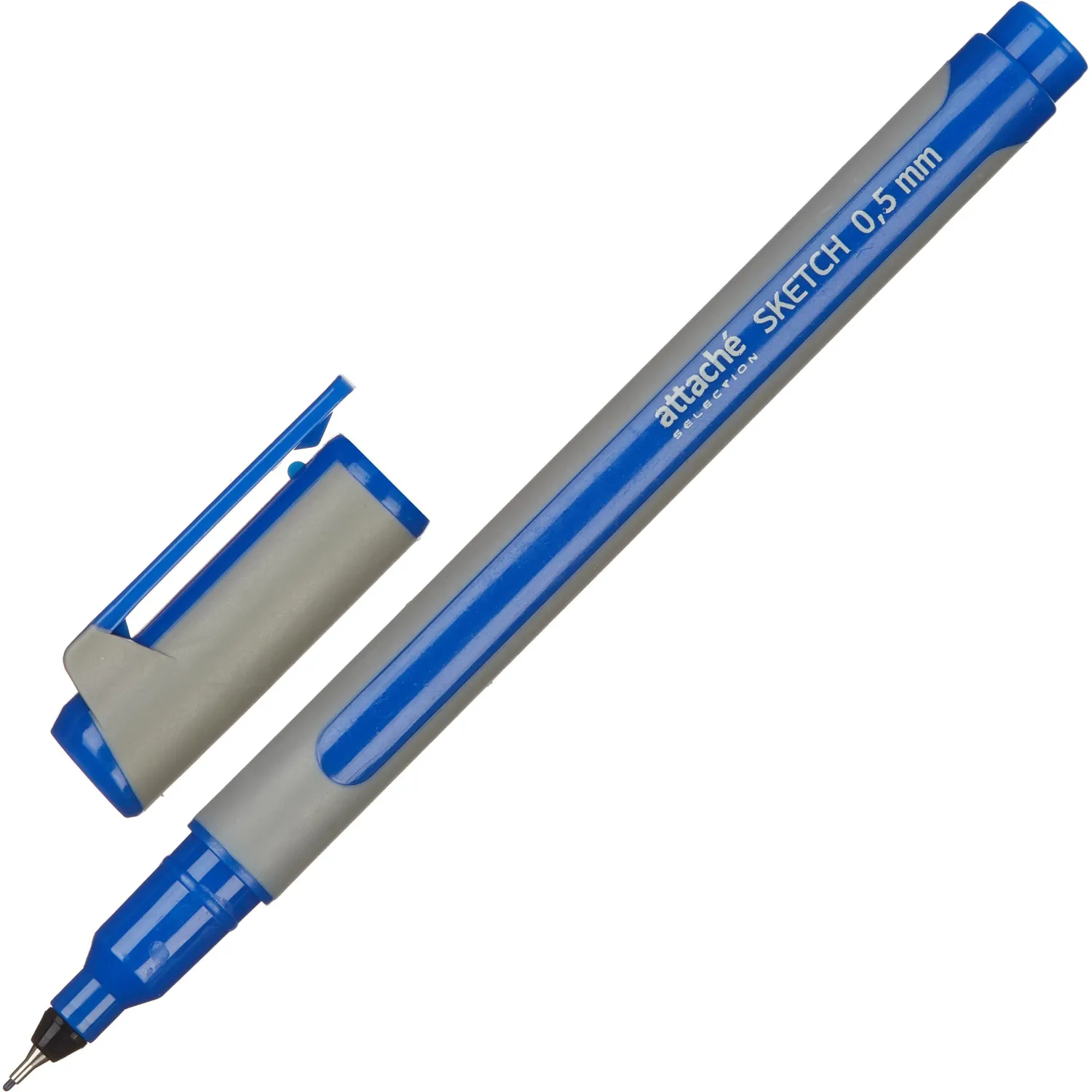 Линер Attache Selection корпус soft touch 0,5мм синий - фото 1