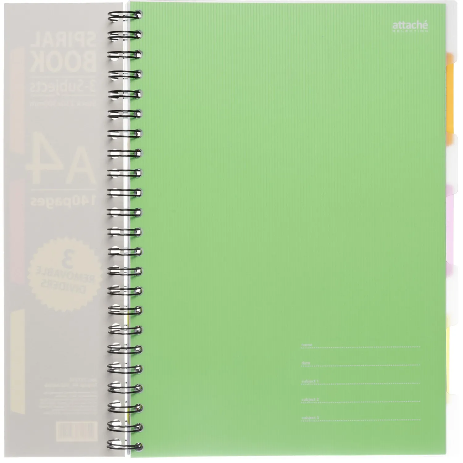 Бизнес-тетрадь 140л,кл,А4,SPIRAL BOOK Салатовый,евросп,обл.пл,раздел.84102 - фото 5