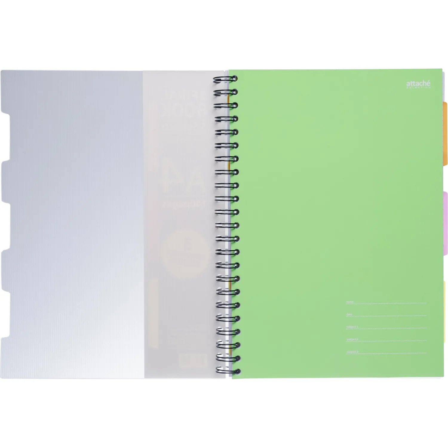 Бизнес-тетрадь 140л,кл,А4,SPIRAL BOOK Салатовый,евросп,обл.пл,раздел.84102 - фото 6