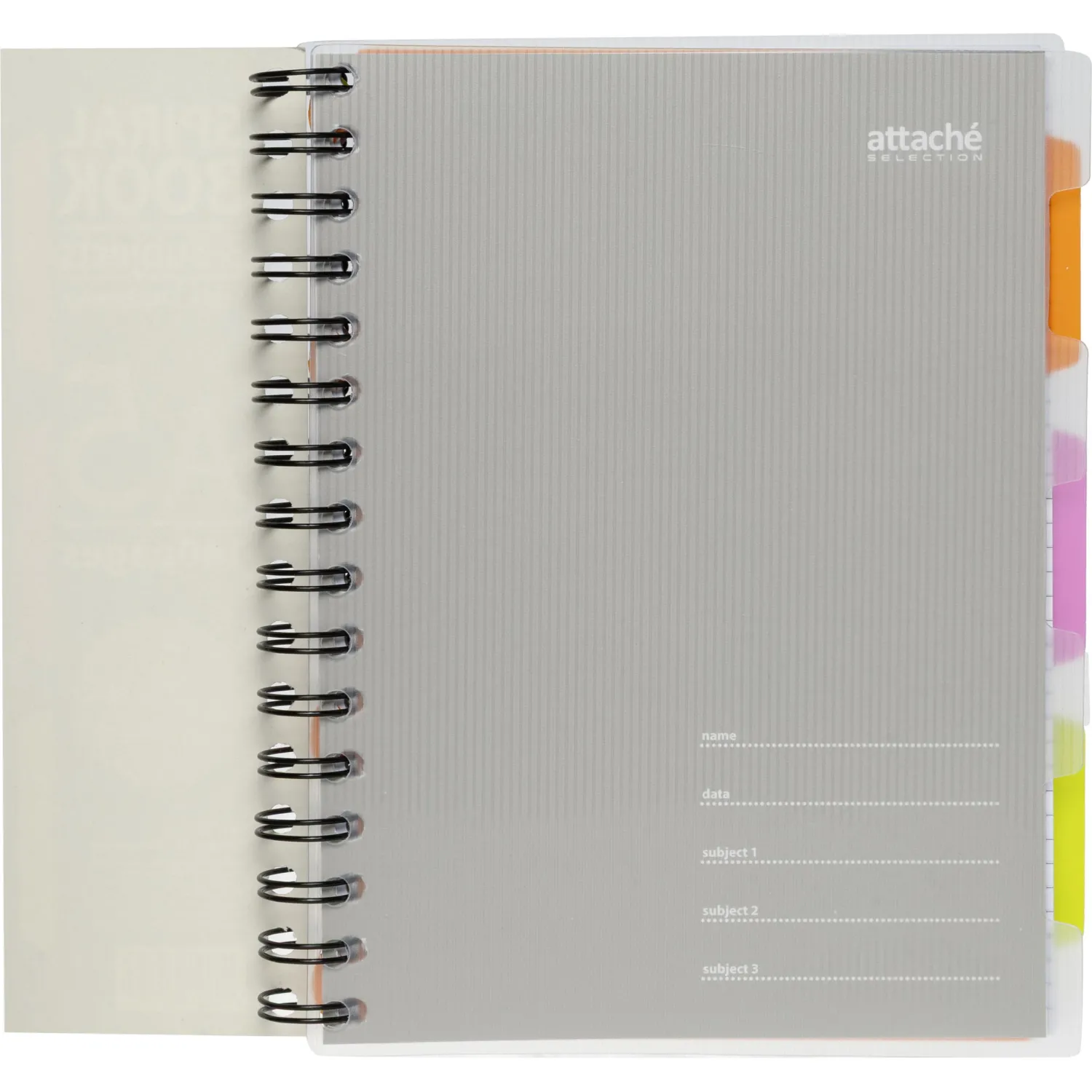 Бизнес-тетрадь 140л,кл,А5,SPIRAL BOOK Серый,евроспир,обл.пласт,раздел.84109 - фото 5