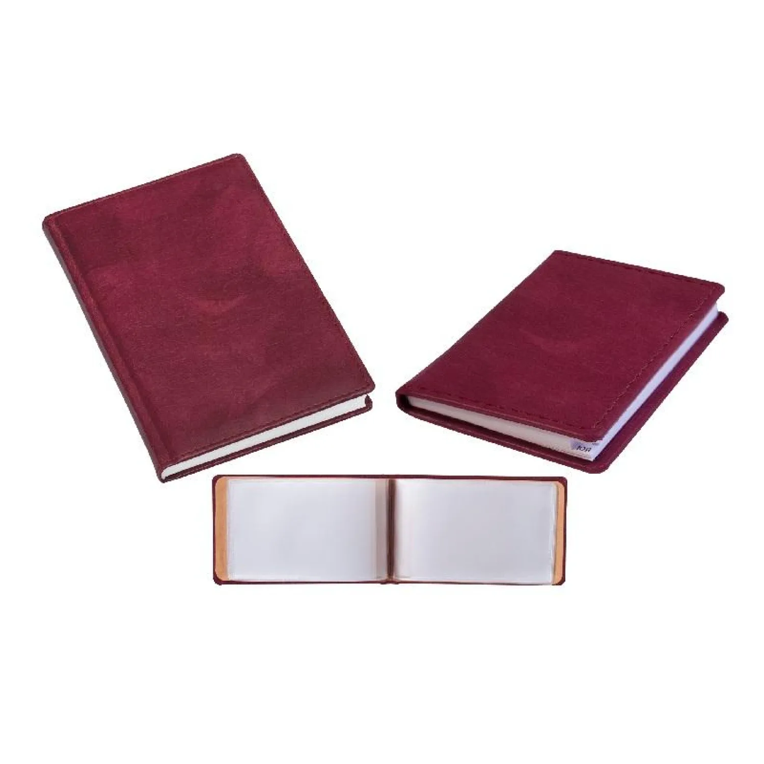 Набор недатированный МАРТА бордо,3 предм.(ежеднев,записн.книж,визитн)14.151 - фото 3