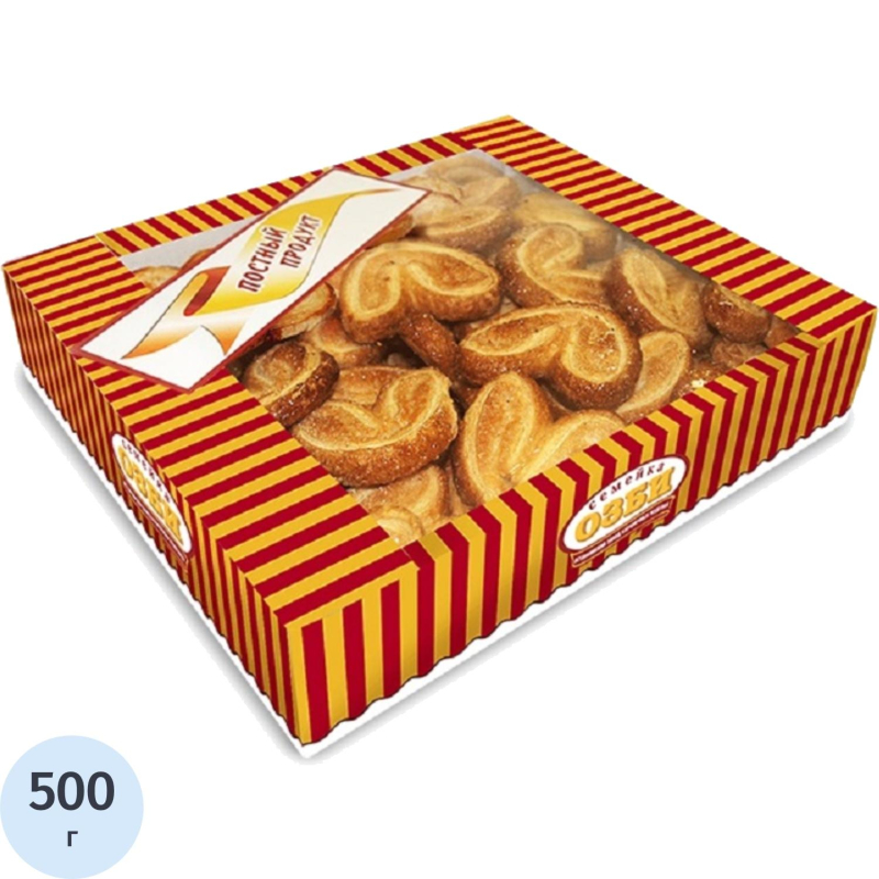 Печенье слоеные Семейка ОЗБИ Мини плюшки с сахаром, 500г - фото 1
