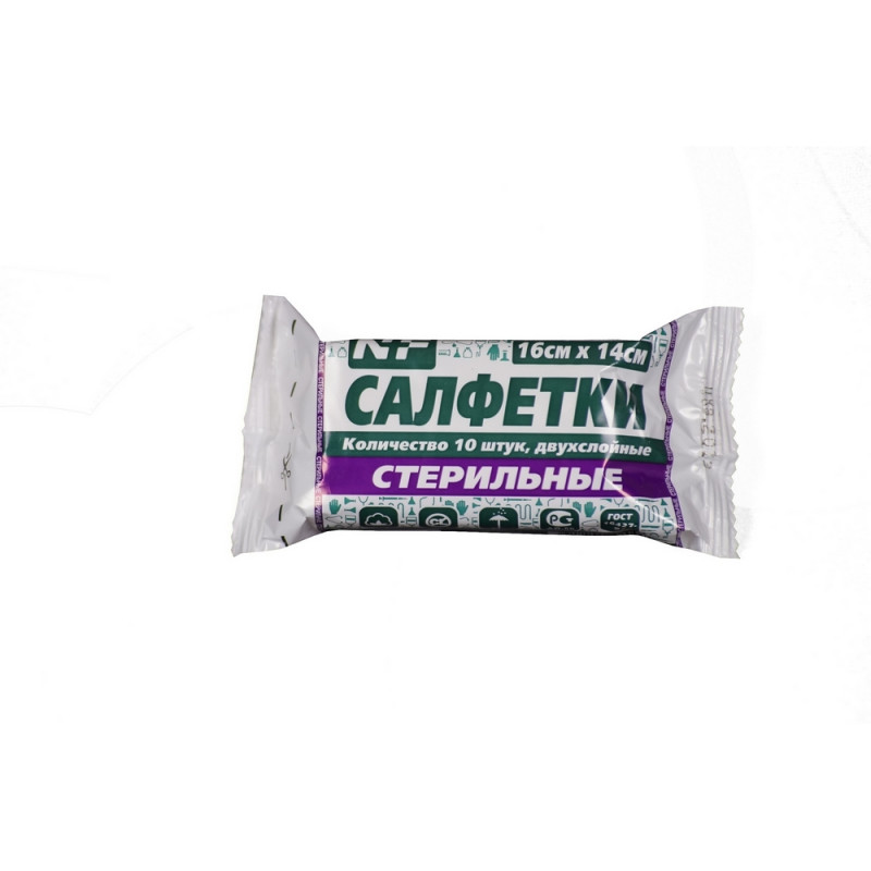 Салфетка стер. 2-х сл №10,16х14см,пл.36 г Ньюфарм ШК80667 - фото 1