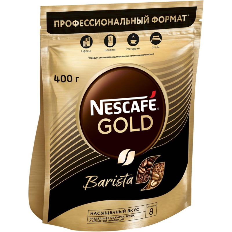 Кофе Nescafe Gold Barista раств.400г пакет - фото 3