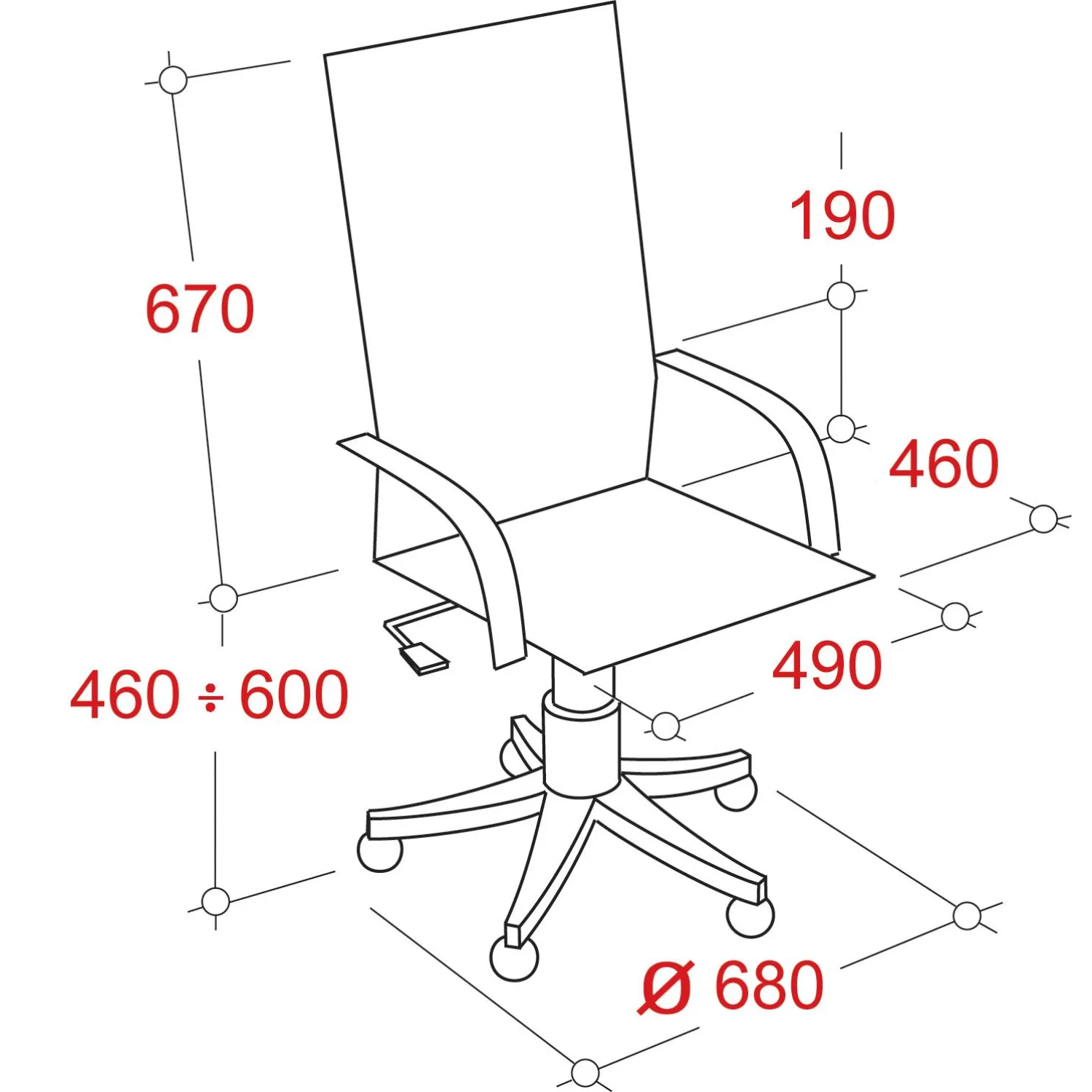 Кресло RC_РК 165 экокожа черная, пластик - фото 4
