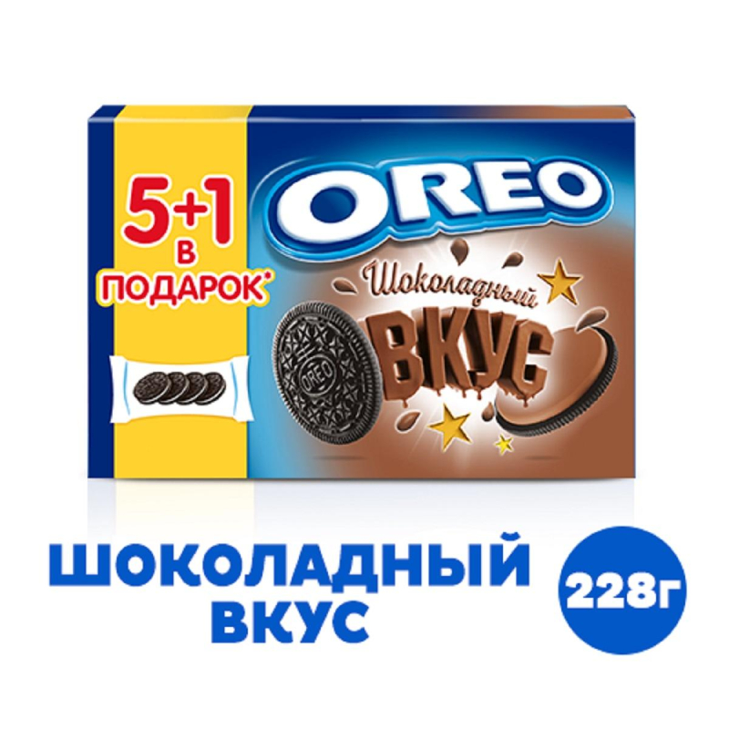 Печенье OREO с какао, со вкусом шоколада, 228г - фото 1