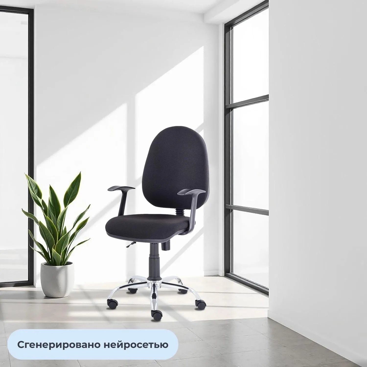 Кресло БМФ Easy Chair 223 PC ткань черная С11, хром - фото 3