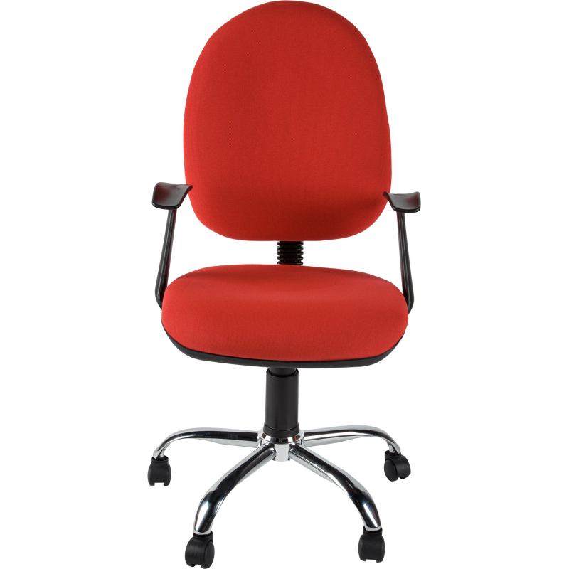 Кресло UP_EChair 223 PC ткань красная С02, хром - фото 2