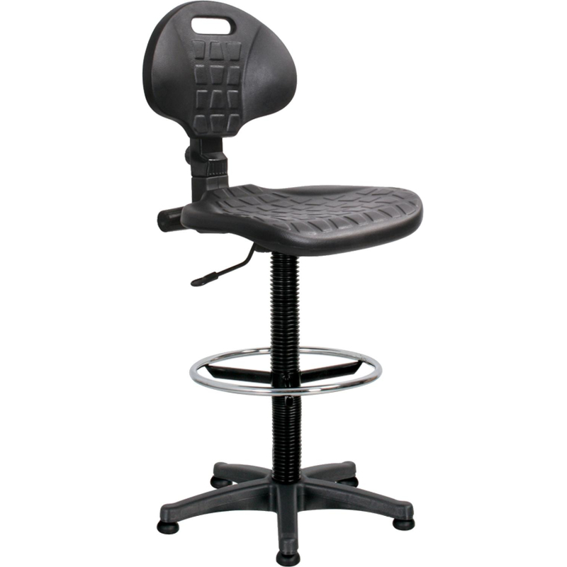 Кресло лабораторное UN_Vito Ring Base gtsN3 выс база, полиур. чер, кр.пласт - фото 1