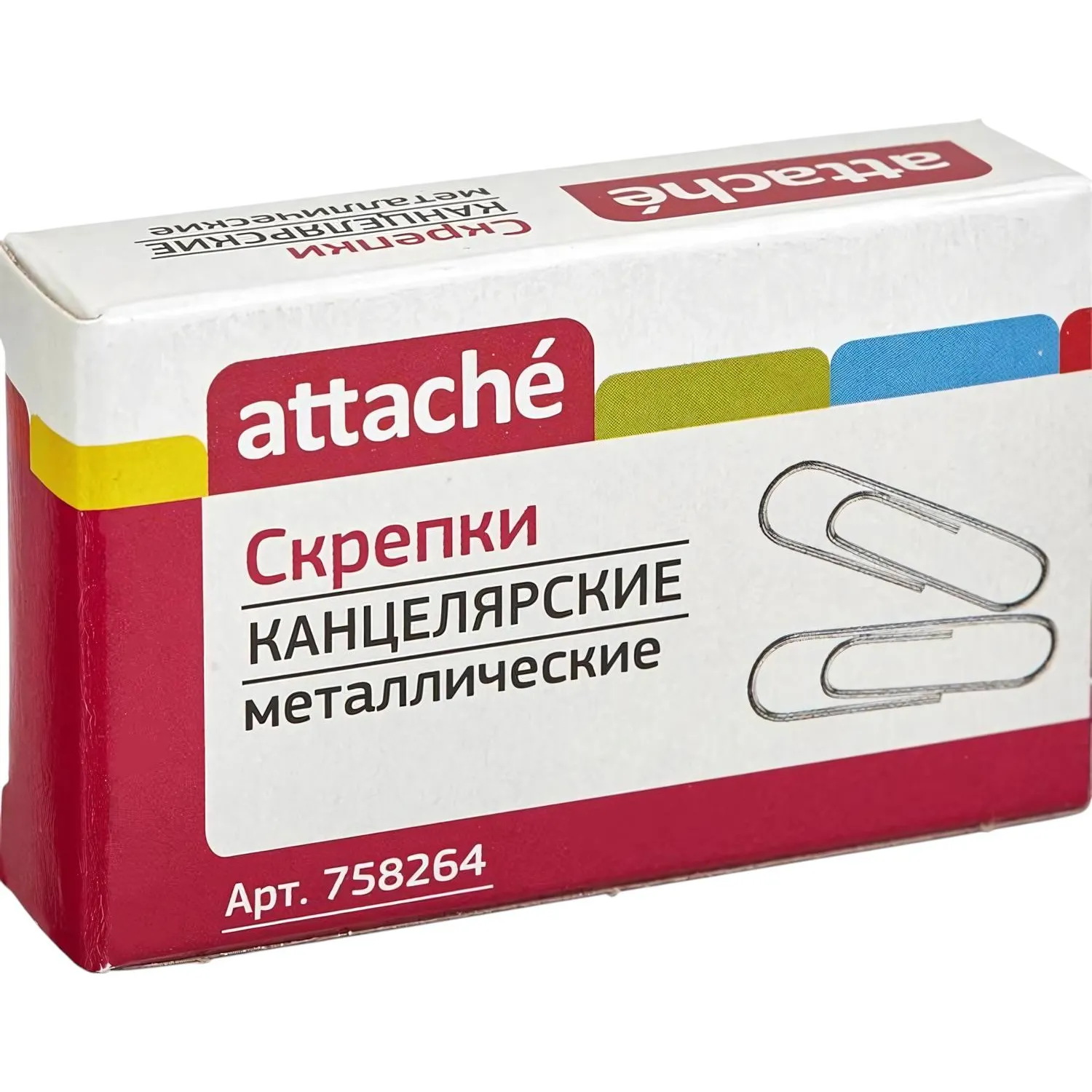 Скрепки Attache  металлические без. покрытия,28 мм, негофрирован.,100шт/уп - фото 2