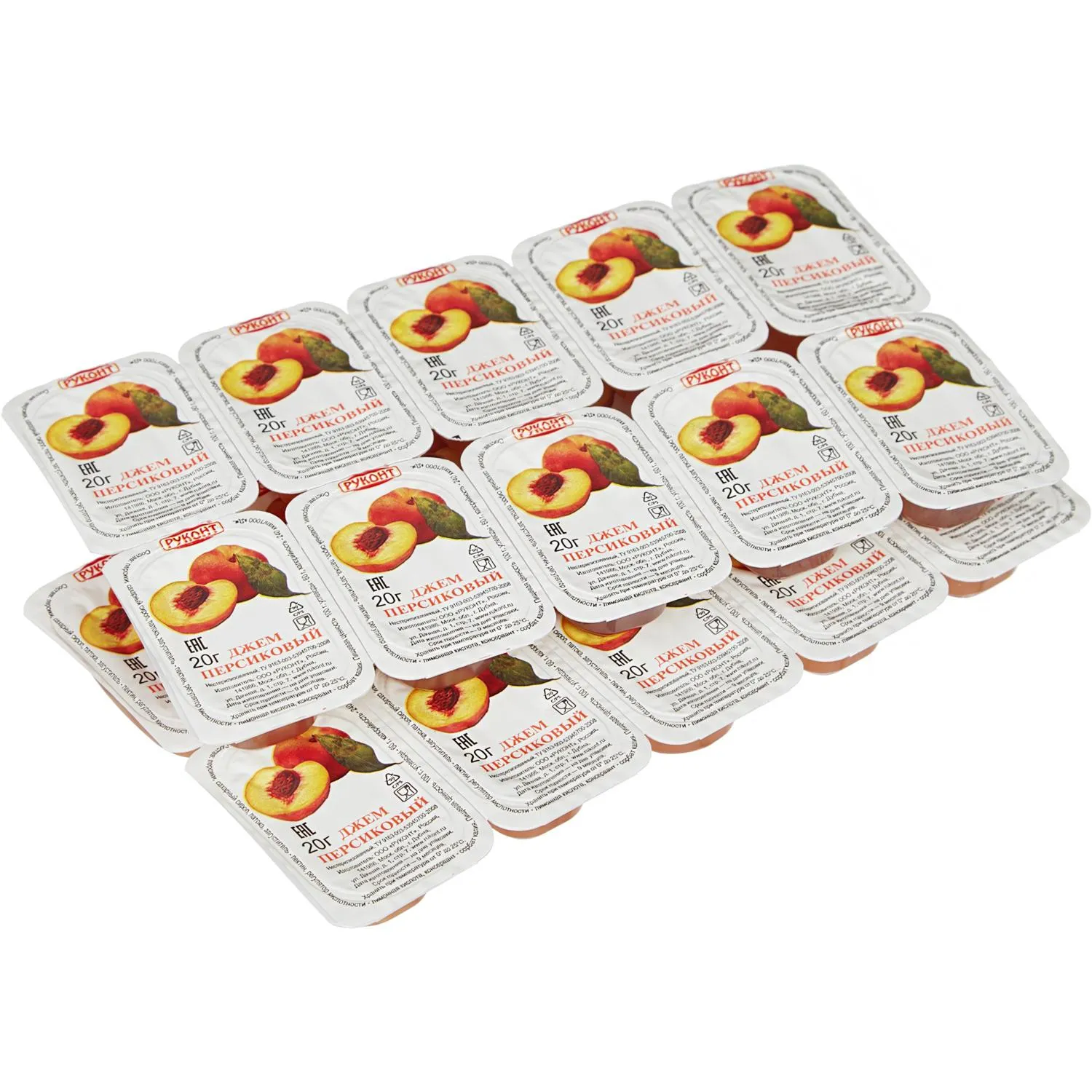 Джем Руконт порц. персик 20г/шт 20 шт/уп - фото 1