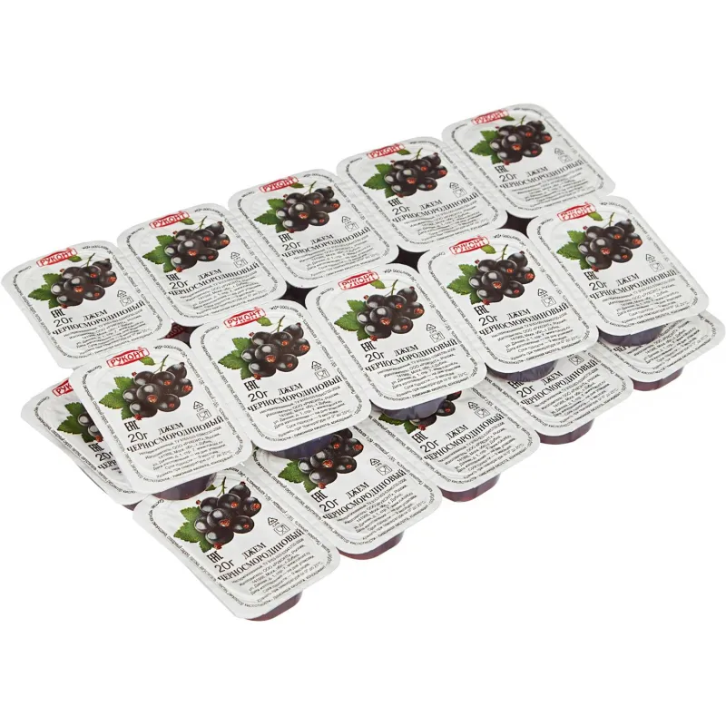 Джем Руконт порц. черная смородина 20г/шт 20 шт/уп Джем Руконт порц. черная смородина 20г/шт 20 шт/уп - фото 1