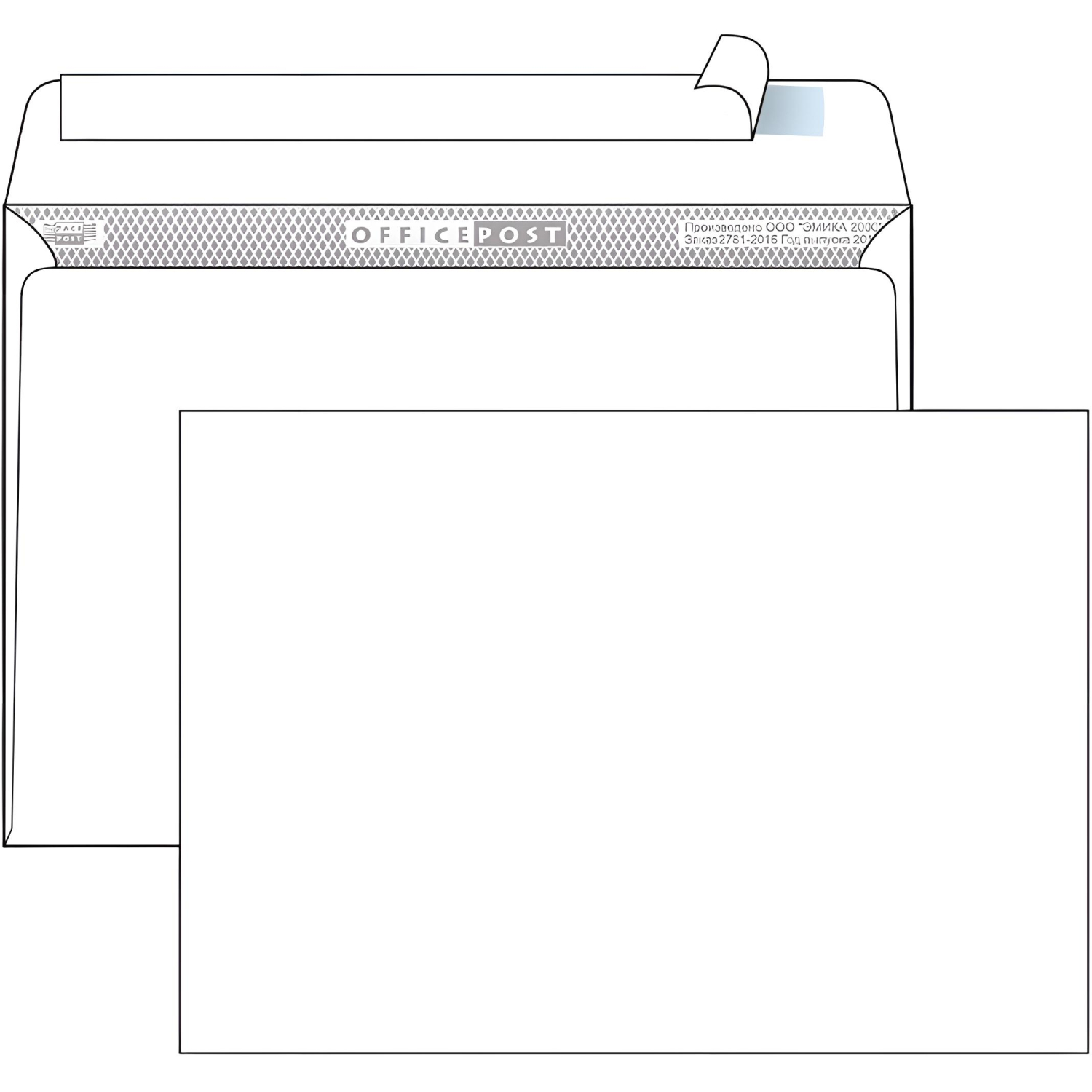 Конверт белый С6 декстрин OfficePost 114х162 100шт/уп/1012 - фото 2