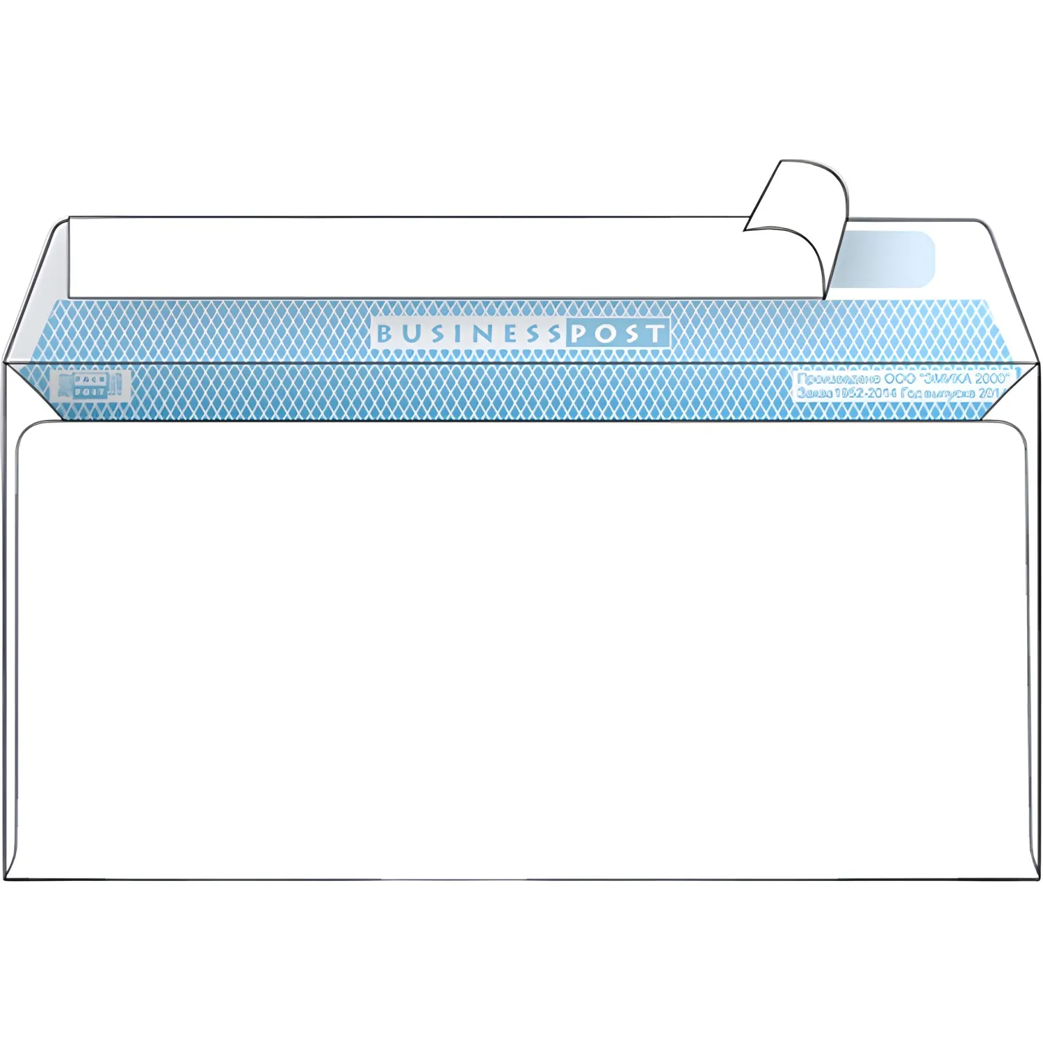 Конверт белый E65 стрип пр.окно BusinessPost 110х220 1000шт/уп/1960 Конверт белый E65 стрип пр.окно BusinessPost 110х220 1000шт/уп/1960 - фото 2